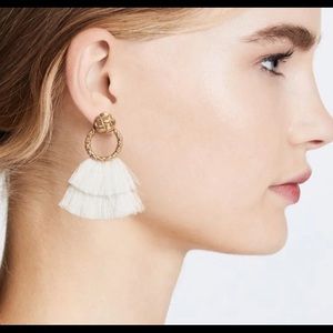 Rachel Zoe For Love & Lemons White Fringe Earrings
